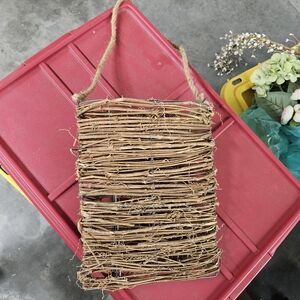 Rustic Woven Hanging Basket